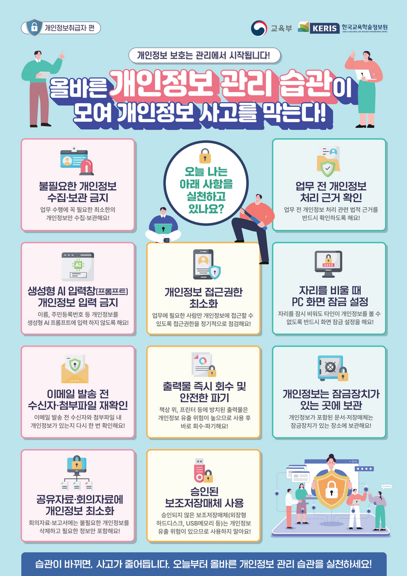 올바른 개인정보 관리 습관이 모여 개인정보 사고를 막는다