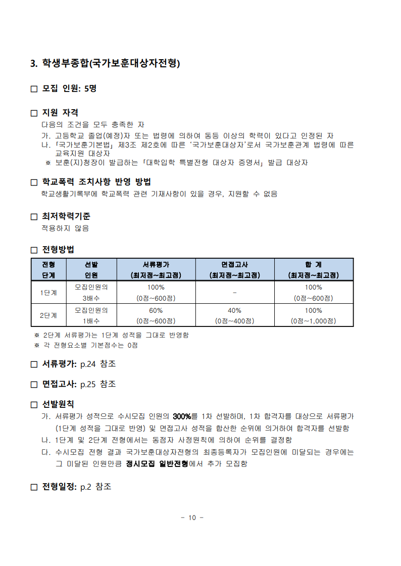 2026학년도 수시모집 모집요강