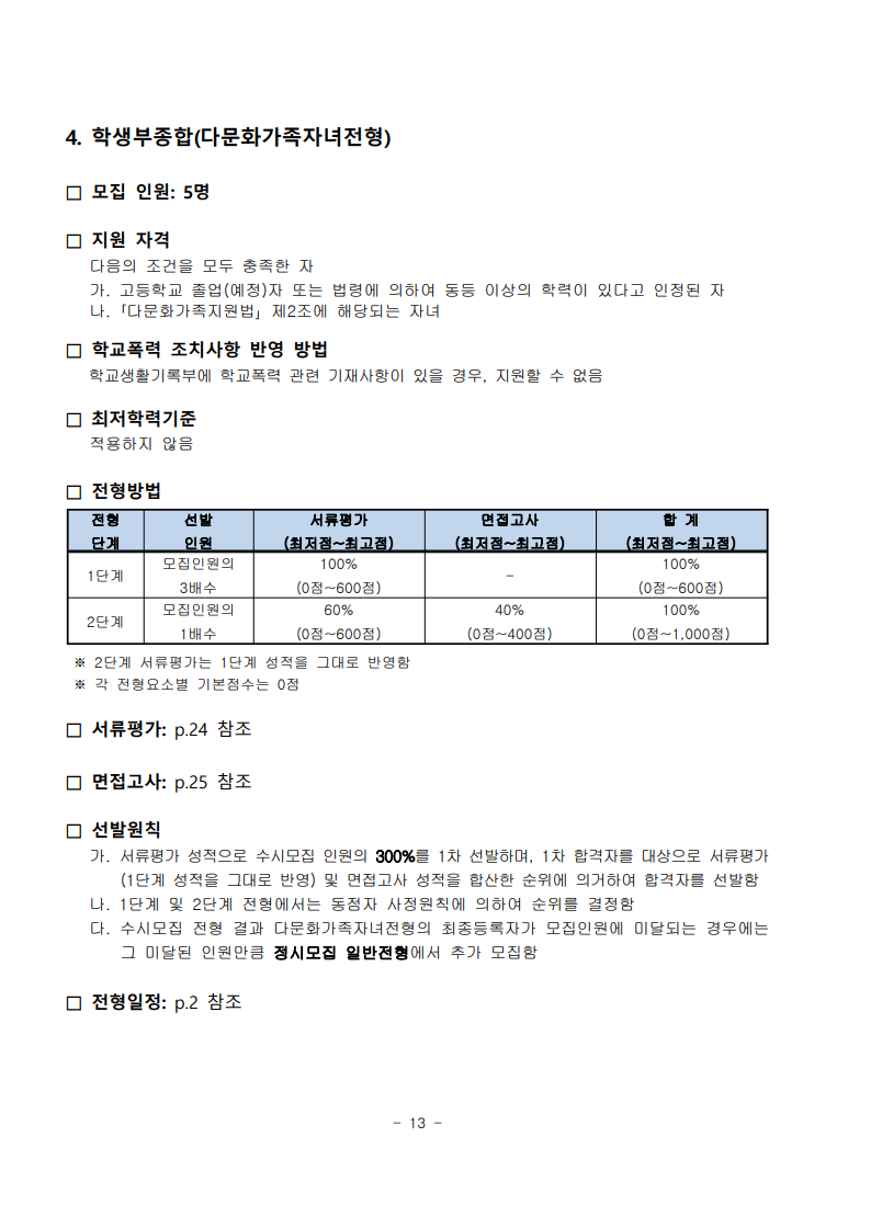 2026학년도 수시모집 모집요강