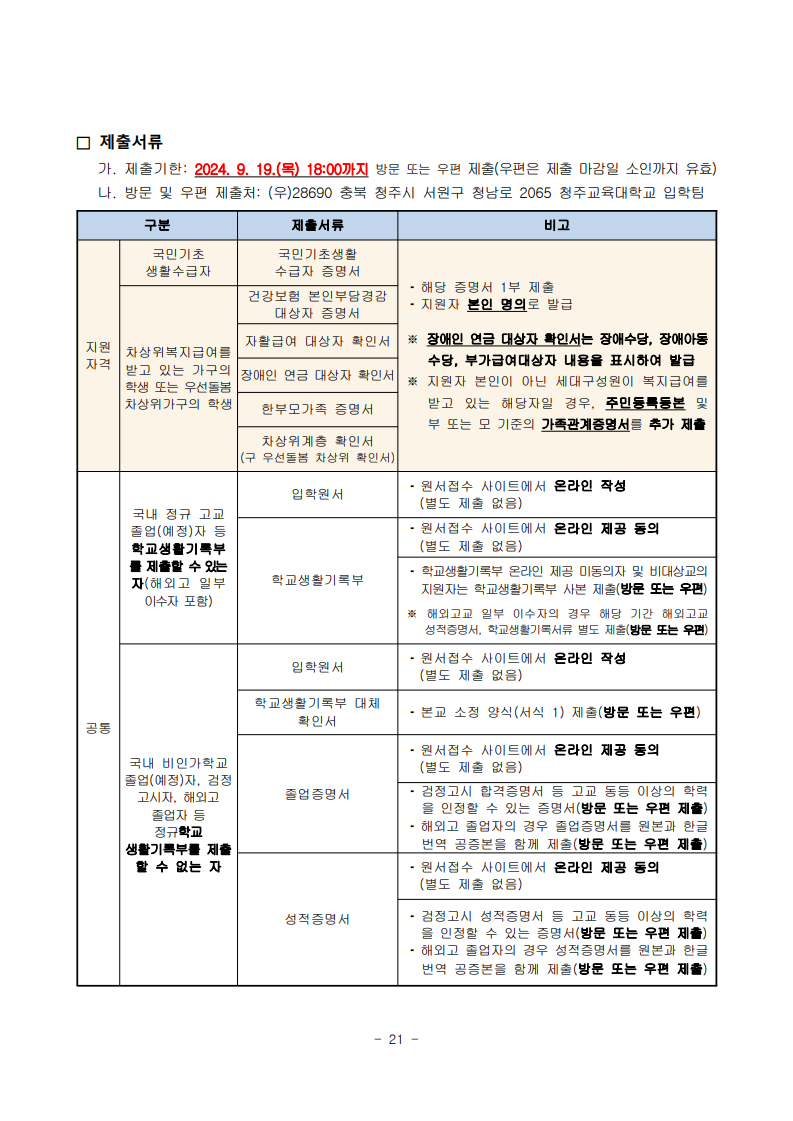 2025학년도 수시모집 모집요강